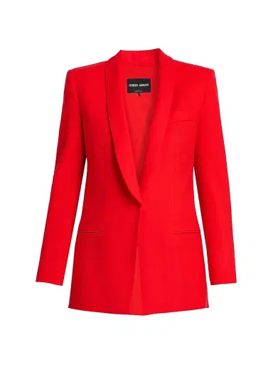 Giorgio Armani Women's Shawl Lapel Virgin Wool Blazer | Thumbnail 1 Giorgio Armani Women's Shawl Lapel Virgin Wool Blazer | Thumbnail 1