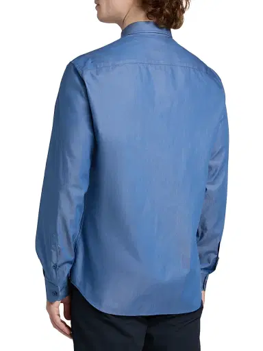 Emporio Armani Men's Contrast Collar & Cuff Cotton Sport Shirt - Blue - Size XXL | Thumbnail 5 Emporio Armani Men's Contrast Collar & Cuff Cotton Sport Shirt - Blue - Size XXL | Thumbnail 5