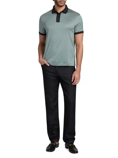 Emporio Armani Men's Tapered Straight-Leg Jeans - Dark Blue - Size 36 | Thumbnail 2