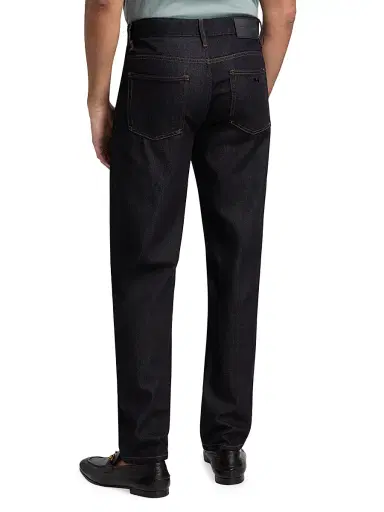 Emporio Armani Men's Tapered Straight-Leg Jeans - Dark Blue - Size 36 | Thumbnail 5