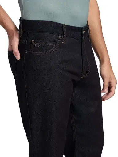 Emporio Armani Men's Tapered Straight-Leg Jeans - Dark Blue - Size 36 | Thumbnail 6