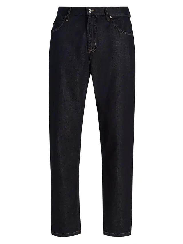 Men's Tapered Straight-Leg Jeans - Dark Blue