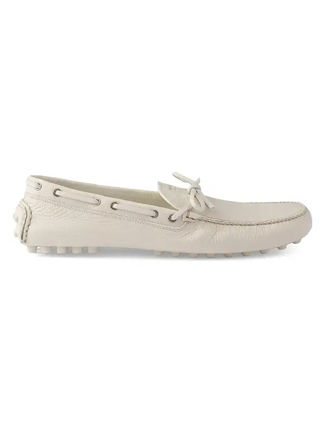 Men's Leather Driving Shoe - White