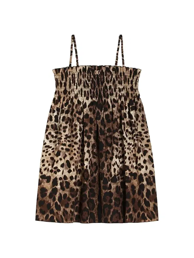 Little Girl's & Girl's Leopard Print Dress - Variante Abbinata