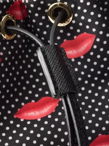 Prada Women's Printed Re-Nylon Pouch - Black | Thumbnail 6