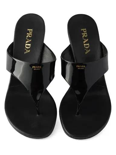 Prada Women's Patent Leather Thong Sandals - White | Thumbnail 9 Prada Women's Patent Leather Thong Sandals - White | Thumbnail 9