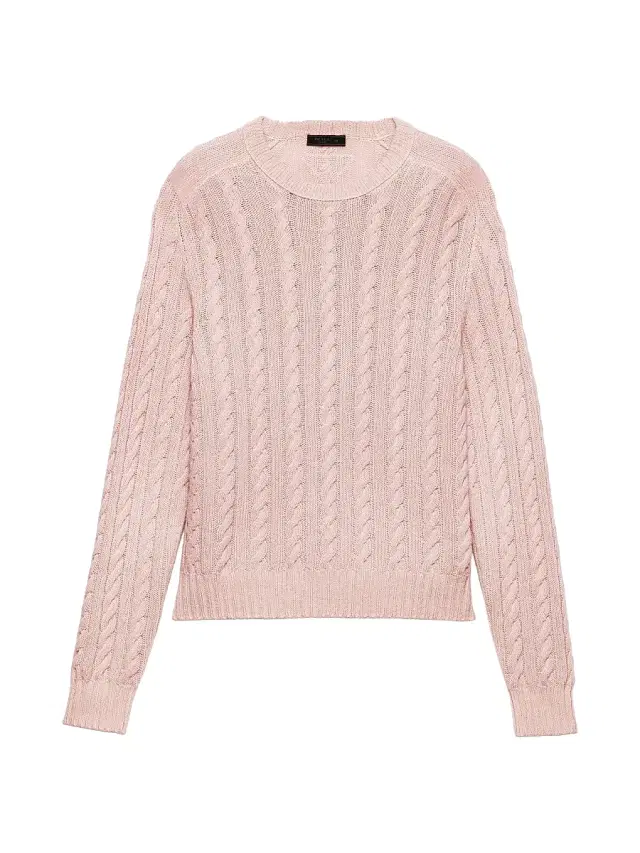Men's Wool and Cashmere Crewneck Sweater - Pink