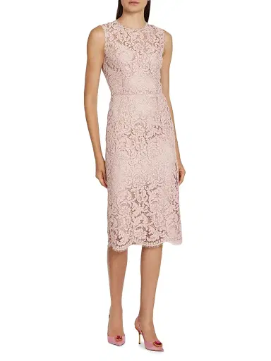 Dolce & Gabbana Women's Lace Sheath Midi-Dress - Rosa - Size 4 | Thumbnail 3 Dolce & Gabbana Women's Lace Sheath Midi-Dress - Rosa - Size 4 | Thumbnail 3