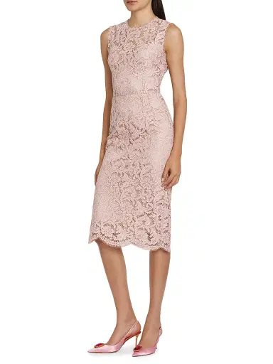 Dolce & Gabbana Women's Lace Sheath Midi-Dress - Rosa - Size 4 | Thumbnail 4 Dolce & Gabbana Women's Lace Sheath Midi-Dress - Rosa - Size 4 | Thumbnail 4