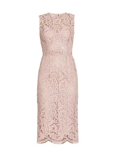 Dolce & Gabbana Women's Lace Sheath Midi-Dress - Rosa - Size 4 | Thumbnail 1 Dolce & Gabbana Women's Lace Sheath Midi-Dress - Rosa - Size 4 | Thumbnail 1