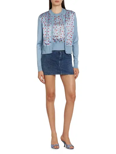 Dolce & Gabbana Women's Floral Silk Tank - Roselline F Celeste - Size 12 | Thumbnail 2