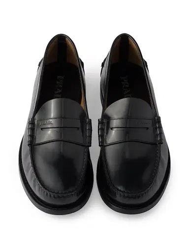 Prada Men's Brushed Leather Loafers - Black - Size 12 | Thumbnail 4 Prada Men's Brushed Leather Loafers - Black - Size 12 | Thumbnail 4
