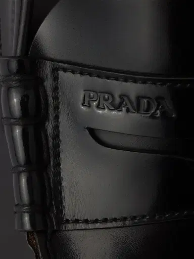 Prada Men's Brushed Leather Loafers - Black - Size 12 | Thumbnail 5 Prada Men's Brushed Leather Loafers - Black - Size 12 | Thumbnail 5