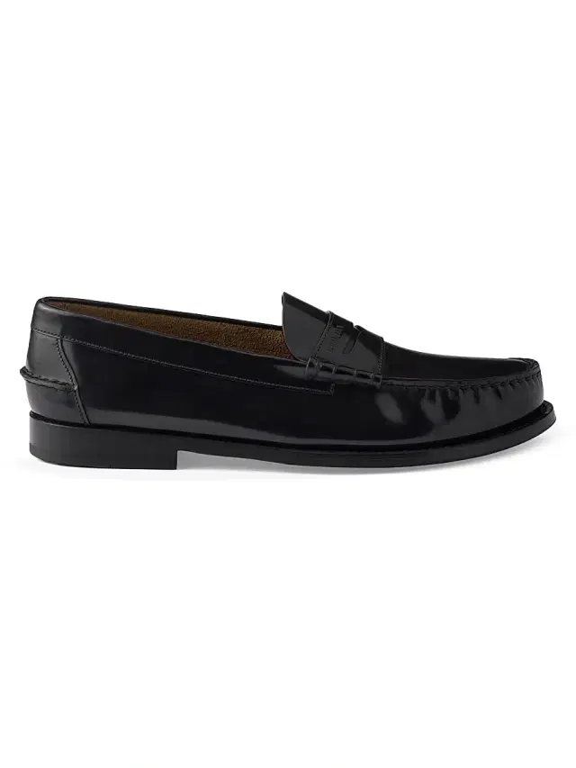 Prada Men's Brushed Leather Loafers - Black