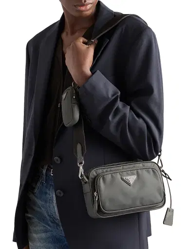 Prada Women's Re-Nylon Mini Shoulder Bag - Grey | Thumbnail 3
