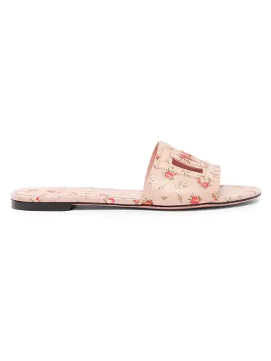 Dolce & Gabbana Women's Logo Nappa Leather Mules | Thumbnail 1 Dolce & Gabbana Women's Logo Nappa Leather Mules | Thumbnail 1