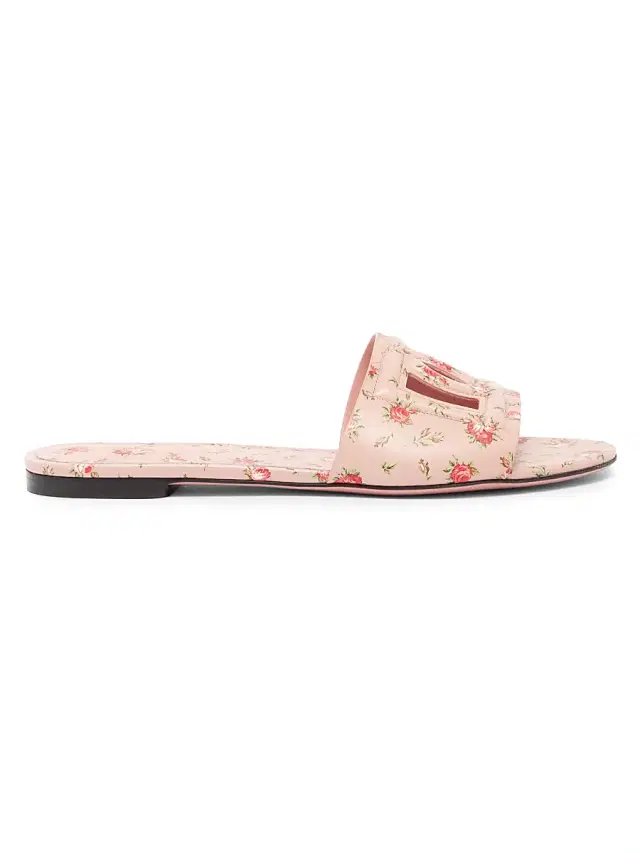 Dolce & Gabbana Women's Logo Nappa Leather Mules - Roselline Rosa
