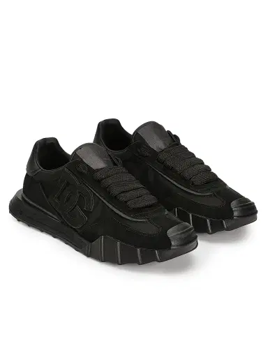 Dolce & Gabbana Men's Logo Nylon & Suede Low-Top Sneakers - Black - Size 13 | Thumbnail 2 Dolce & Gabbana Men's Logo Nylon & Suede Low-Top Sneakers - Black - Size 13 | Thumbnail 2