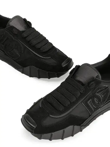 Dolce & Gabbana Men's Logo Nylon & Suede Low-Top Sneakers - Black - Size 13 | Thumbnail 4 Dolce & Gabbana Men's Logo Nylon & Suede Low-Top Sneakers - Black - Size 13 | Thumbnail 4