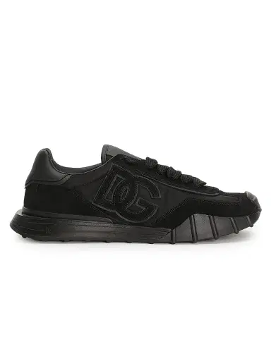 Dolce & Gabbana Men's Logo Nylon & Suede Low-Top Sneakers - Black - Size 13 | Thumbnail 1 Dolce & Gabbana Men's Logo Nylon & Suede Low-Top Sneakers - Black - Size 13 | Thumbnail 1