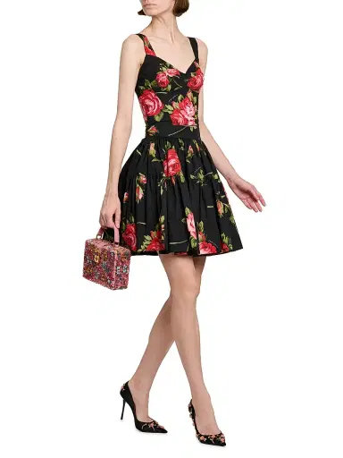 Dolce & Gabbana Women's Rose Cotton-Blend Crop Top | Thumbnail 2 Dolce & Gabbana Women's Rose Cotton-Blend Crop Top | Thumbnail 2