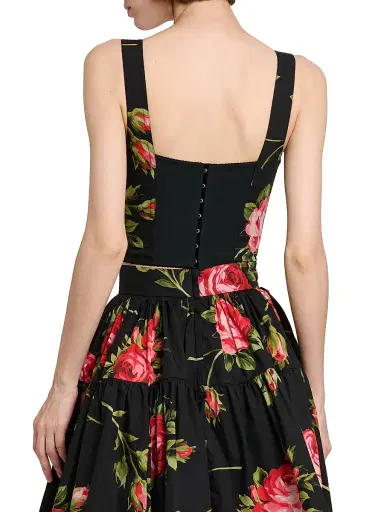 Dolce & Gabbana Women's Rose Cotton-Blend Crop Top | Thumbnail 5 Dolce & Gabbana Women's Rose Cotton-Blend Crop Top | Thumbnail 5