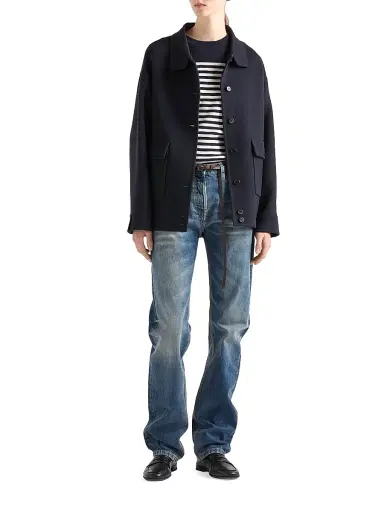 Prada Women's Striped Wool Sweater - Blue | Thumbnail 5