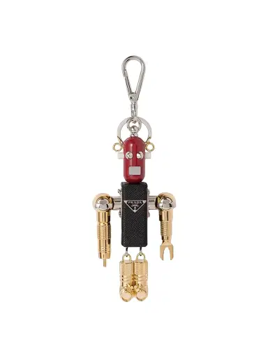 Prada Men's Robot Saffiano Leather Key Ring Charm - Multicolored | Thumbnail 1