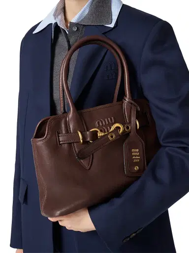 Miu Miu Women's Aventure Nappa Leather Top Handle Bag | Thumbnail 3 Miu Miu Women's Aventure Nappa Leather Top Handle Bag | Thumbnail 3