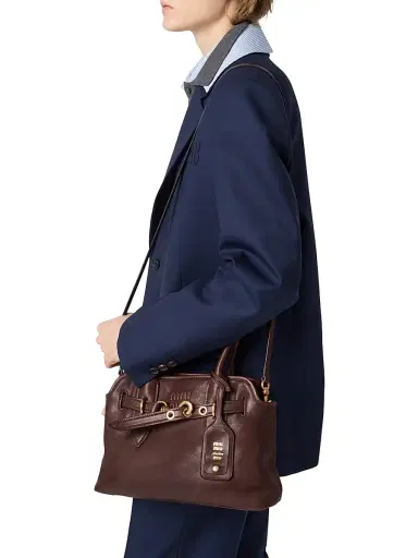 Miu Miu Women's Aventure Nappa Leather Top Handle Bag | Thumbnail 4 Miu Miu Women's Aventure Nappa Leather Top Handle Bag | Thumbnail 4