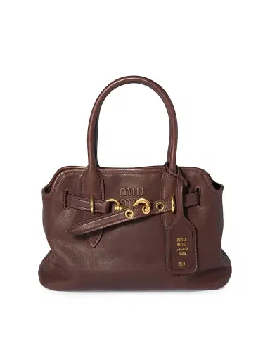 Miu Miu Women's Aventure Nappa Leather Top Handle Bag | Thumbnail 1 Miu Miu Women's Aventure Nappa Leather Top Handle Bag | Thumbnail 1