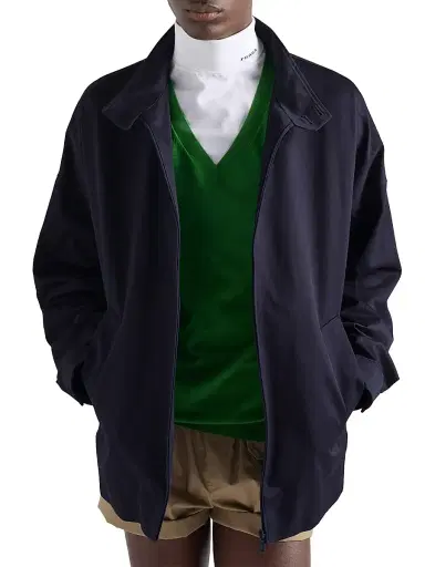 Prada Men's Cotton Blouson Jacket - Blue | Thumbnail 2 Prada Men's Cotton Blouson Jacket - Blue | Thumbnail 2