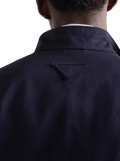 Prada Men's Cotton Blouson Jacket - Blue | Thumbnail 4 Prada Men's Cotton Blouson Jacket - Blue | Thumbnail 4