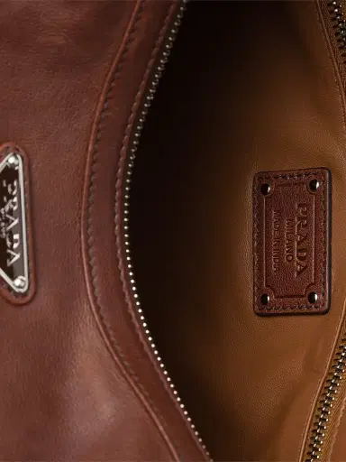 Prada Women's Medium Washed Leather Shoulder Bag | Thumbnail 7 Prada Women's Medium Washed Leather Shoulder Bag | Thumbnail 7