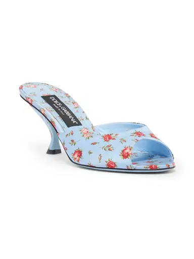 Dolce & Gabbana Women's Desire Floral Silk Mules | Thumbnail 2