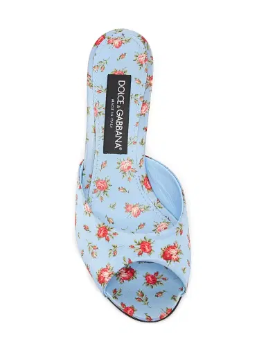 Dolce & Gabbana Women's Desire Floral Silk Mules | Thumbnail 4