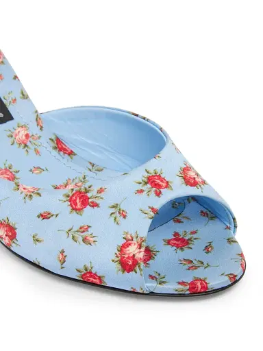 Dolce & Gabbana Women's Desire Floral Silk Mules | Thumbnail 5