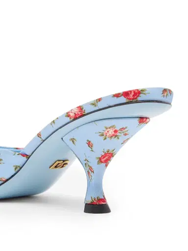 Dolce & Gabbana Women's Desire Floral Silk Mules | Thumbnail 6
