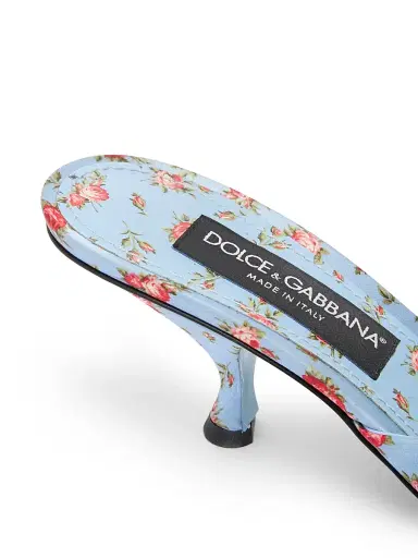 Dolce & Gabbana Women's Desire Floral Silk Mules | Thumbnail 7