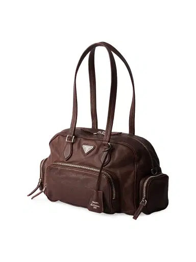 Prada Women's Washed Leather Top-Handle Bag - Brown | Thumbnail 4