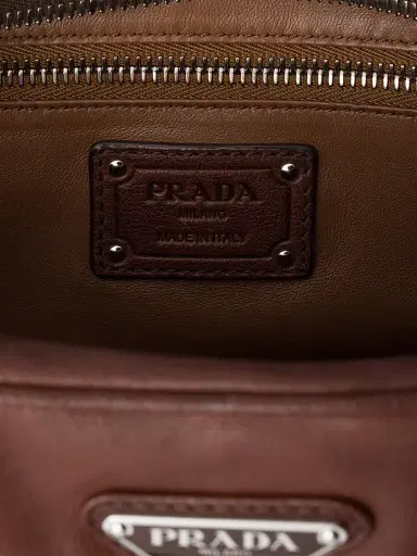 Prada Women's Washed Leather Top-Handle Bag - Brown | Thumbnail 7