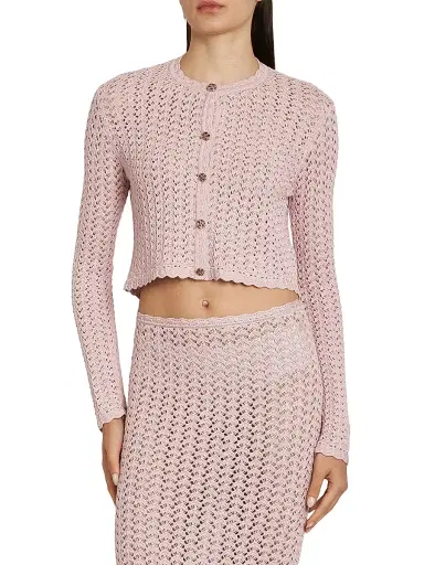 Dolce & Gabbana Women's Crochet Knit Crop Cardigan - Rosa - Size 10 | Thumbnail 3 Dolce & Gabbana Women's Crochet Knit Crop Cardigan - Rosa - Size 10 | Thumbnail 3