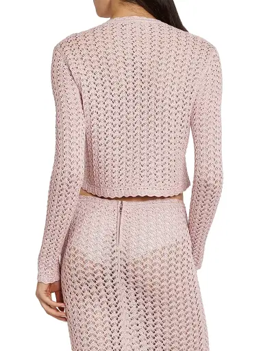 Dolce & Gabbana Women's Crochet Knit Crop Cardigan - Rosa - Size 10 | Thumbnail 5 Dolce & Gabbana Women's Crochet Knit Crop Cardigan - Rosa - Size 10 | Thumbnail 5