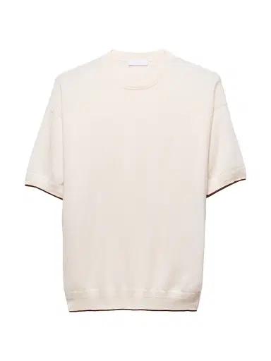 Prada Men's Cashmere Crewneck Sweater - Beige Khaki - Size 46 | Thumbnail 1 Prada Men's Cashmere Crewneck Sweater - Beige Khaki - Size 46 | Thumbnail 1