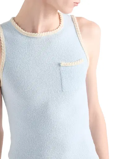 Prada Men's Cotton Blend Tank Top - Blue | Thumbnail 4 Prada Men's Cotton Blend Tank Top - Blue | Thumbnail 4
