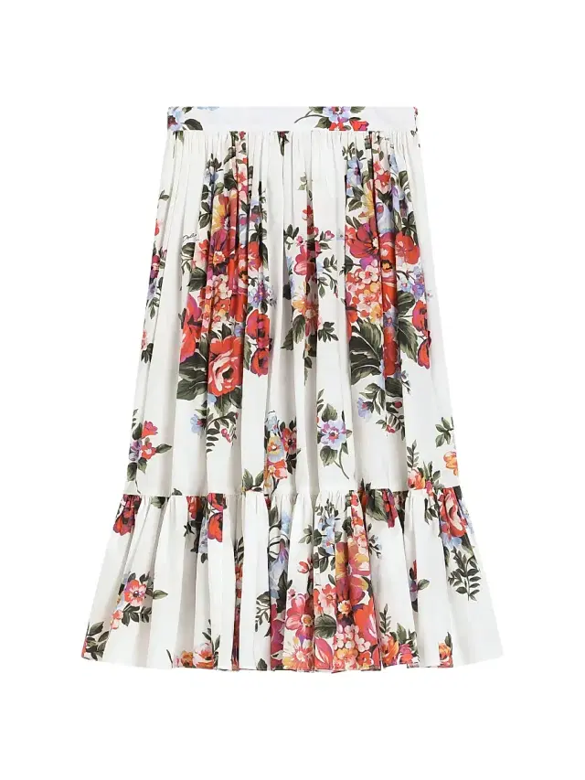 Dolce & Gabbana Little Girl's & Girl's Floral Cotton Skirt - Bianco