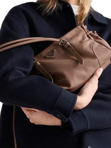 Prada Women's Antiqued Leather Shoulder Bag - Brown | Thumbnail 3 Prada Women's Antiqued Leather Shoulder Bag - Brown | Thumbnail 3