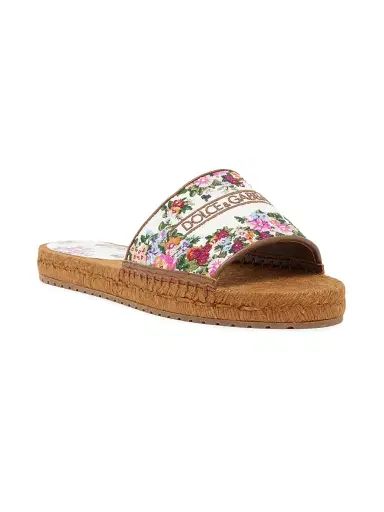 Dolce & Gabbana Women's Floral Espadrille Slides - Bianco Multicolor - Size 11 Sandals | Thumbnail 2 Dolce & Gabbana Women's Floral Espadrille Slides - Bianco Multicolor - Size 11 Sandals | Thumbnail 2