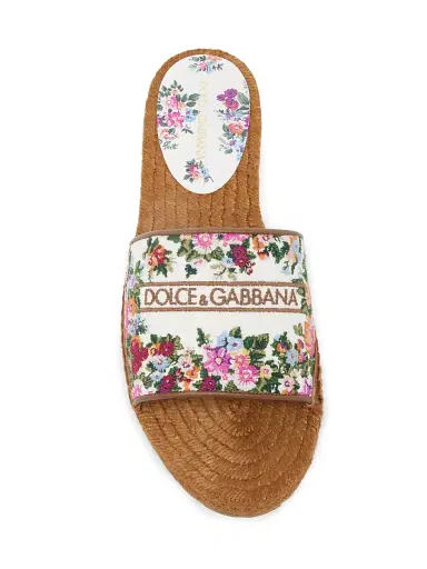 Dolce & Gabbana Women's Floral Espadrille Slides - Bianco Multicolor - Size 11 Sandals | Thumbnail 4 Dolce & Gabbana Women's Floral Espadrille Slides - Bianco Multicolor - Size 11 Sandals | Thumbnail 4