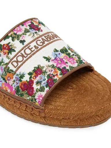 Dolce & Gabbana Women's Floral Espadrille Slides - Bianco Multicolor - Size 11 Sandals | Thumbnail 5 Dolce & Gabbana Women's Floral Espadrille Slides - Bianco Multicolor - Size 11 Sandals | Thumbnail 5